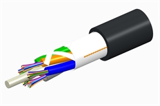 CommScope  - Cable de Fibra Óptica Exterior, 6 Fibras, OM3 Multimodo, Dieléctrico, Libre de Gel, Negro