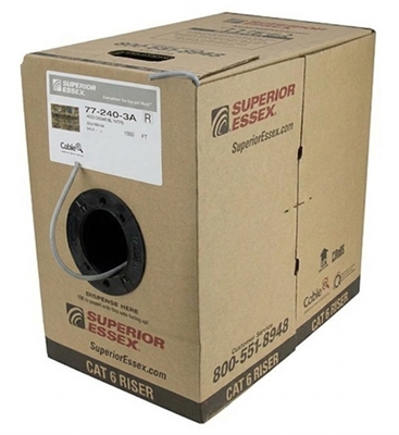 77-240-3A Gray-UTP CAT6 Riser Network Cable 1000ft-Box