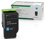 Lexmark 78C4UC0 - Cyan Ultra High Yield Return Program Laser Toner Cartridge, 7,000 Pages