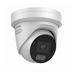 Hikvision  - 8MP Fixed Turret Security Camera with Smart Hybrid Light & ColorVu, Active Deterrence & Dual Microphone, AI Human and Vehicle Detection, MicroSD Slot, Built-in Audio, PoE, IP67, White