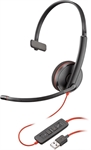 Poly Blackwire 3210  - Monaural Headset, Mono, On-ear headband, Wired, USB, 20Hz - 20kHz, Black