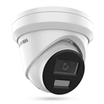 Hikvision  - Cámara de Seguridad Domo Turret Fija 8MP con AcuSense, Smart Hybrid Light, Protección Perimetral, Doble Micrófono Integrado, IP67, Blanca