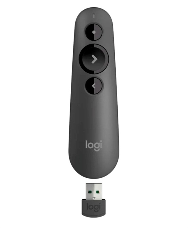 910-006518 Control Remoto Inalámbrico para Presentaciones R500s-Vista Frontal con USB