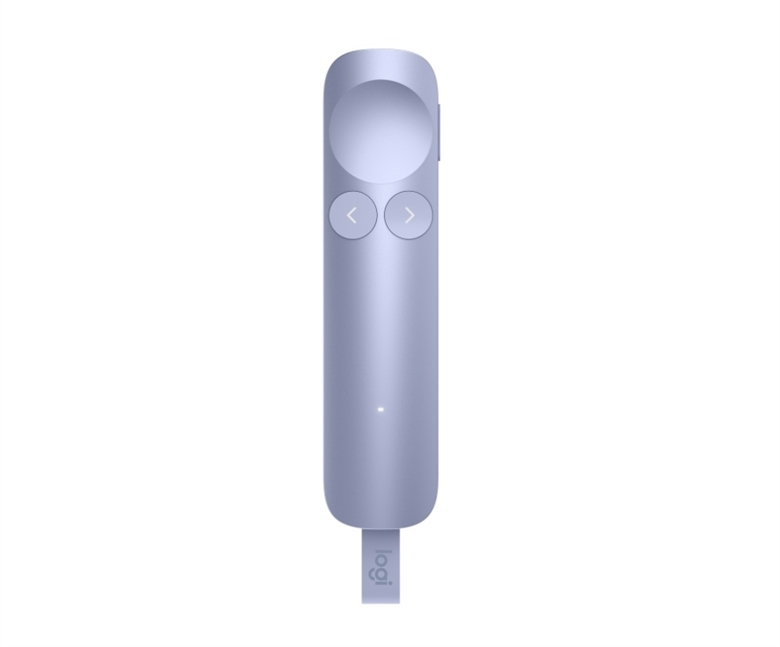 910007669 Logitech Spotlight 2 Advanced Presentation Remote Light Lilac-Front View