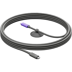 Logitech Active - USB Cable, USB-C Male to USB-C Male, 5M, Gray