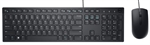 Dell KM300C - Combo de Teclado y Mouse, Cableado, USB, Inglés, Negro