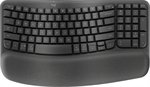 Logitech Wave Keys - Ergonomic Keyboard, Wireless, USB, Bluetooth, Spanish, Graphite