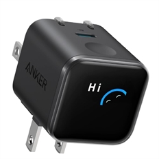 Anker Nano Charger - Wall Charger, USB-C, 45W, Smart Display, 180 Foldable Plug, Black