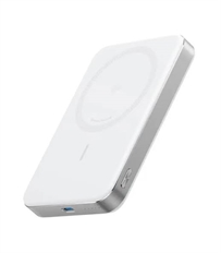 Anker MagGo Power Bank - Magnetic Portable Charger, 10,000 mAh, Up to 15W Qi2 Wireless Charging, White