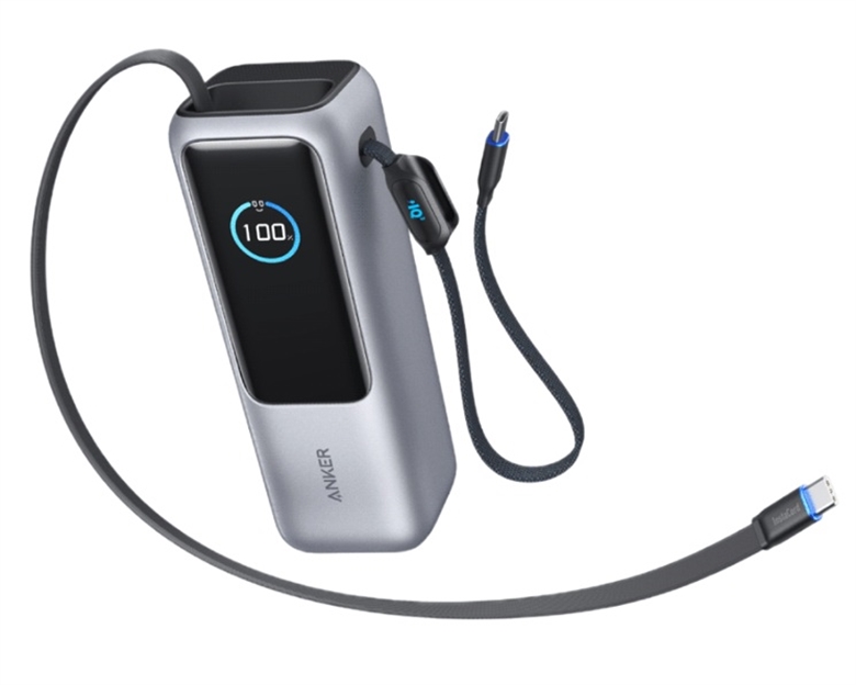 A1695H41 Anker Laptop Power Bank 25K 165W Portable Charger-Front View with Cable