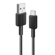 Anker 322 - USB-A to USB-C Braided Cable, 1.8 m, 15 W, 480 Mbps, Black