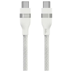 Anker A82E2H21 - USB Cable, USB Type-C Male to USB Type-C Male, USB 2.0, Up to 240W, 0.9m, Braided, White
