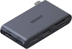 Anker Nano USB-C Hub A83C3011 - USB Hub, 6-in-1, USB-C, USB-A, HDMI 4K, SD/microSD, 5Gbps, Black