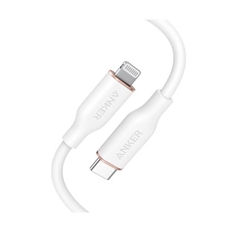 Anker PowerLine III Flow - USB Cable, USB-C Male to Lightning Male, 0.9 m, MFi, White