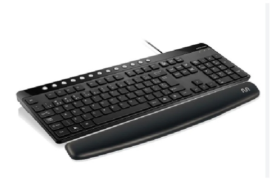 AC033 Black-Gel-Keyboard-Wrist-Rest-Perspective-View