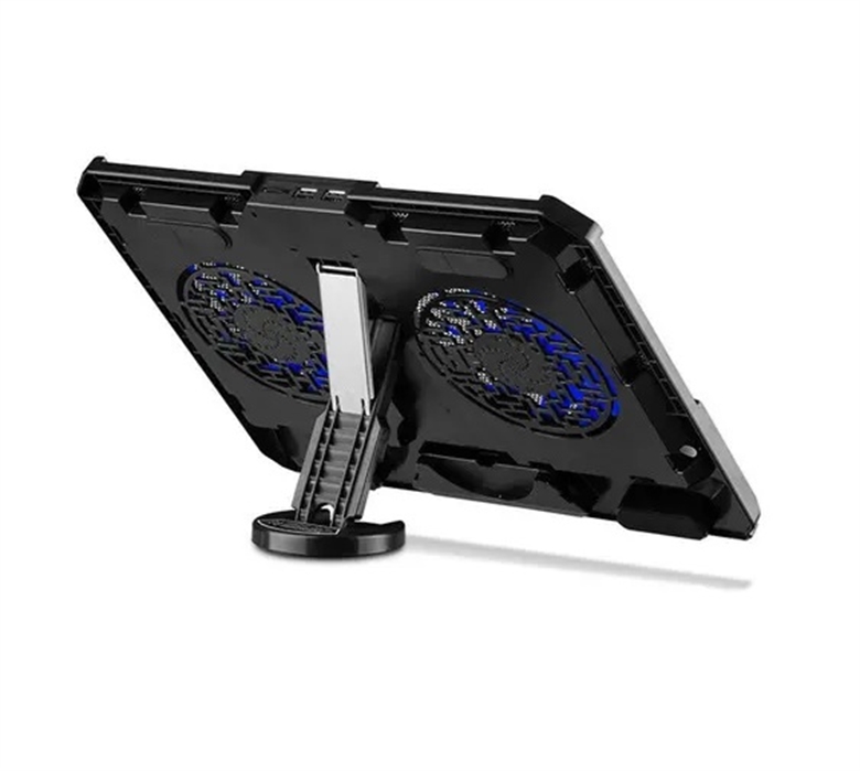 AC382-Black-Base Enfriadora de Laptop con Doble Ventilador y Base Giratoria-Vista Posterior