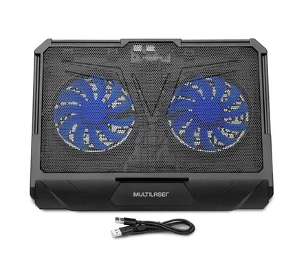 AC382-Black-Base Enfriadora de Laptop con Doble Ventilador y Base Giratoria-Vista Frontal