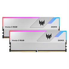 Acer Predator Vesta II Silver RGB - RAM Memory Module, 32GB(2x 16GB), 288-pin DDR5 DRAM UDIMM, For Desktop, 7200MHz, CL34