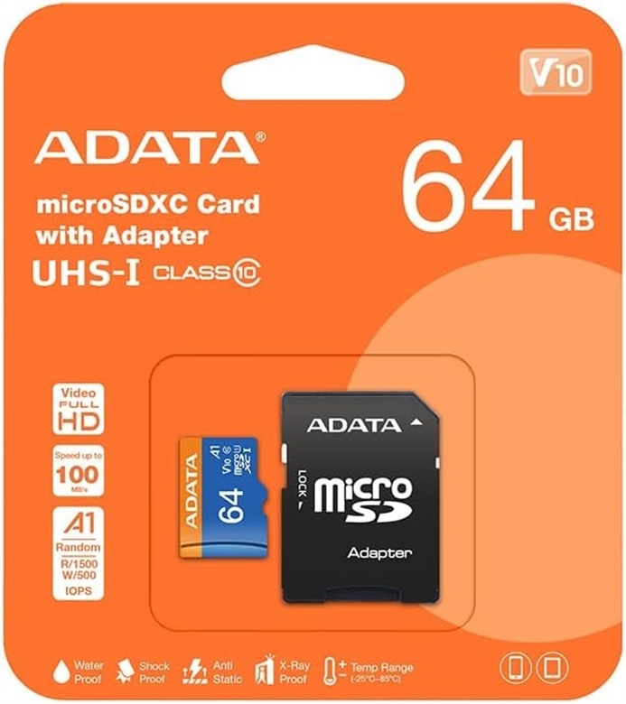 ADATA Premier microSDXC 64GB Memory Card with Adapter-General View
