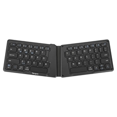 Targus Ergonomic Foldable Keyboard - Bluetooth, Multi-Device, USB-C Rechargeable, Antimicrobial Protection, English, Black