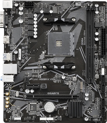 Tarjeta Madre Ultra Durable AMD A520M K V2-Vista Frontal