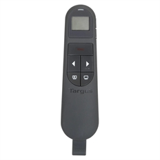 Targus Control Max EcoSmart - Presentador Inalámbrico Bluetooth, Puntero Láser Rojo, Temporizador LCD, Alcance 20m, Negro
