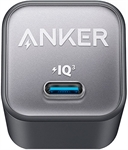 Anker  - 511 Nano 3 30W Wall Charger, USB-C, GaN, PowerIQ 3.0, Black