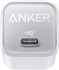 Anker  - 511 Nano 3 30W Wall Charger, USB-C, GaN, PowerIQ 3.0, white