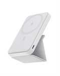 Anker 622 MagGo  - Batería externa magnética, MagSafe, 5000 mAh, soporte plegable, carga inalámbrica de 7,5 W, USB-C de 12 W, Blanco