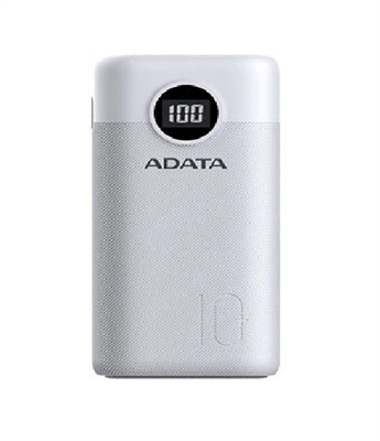 ap10000qcd-dgt-cwh white-power-bank-10000mah-with-digital-display-front-view