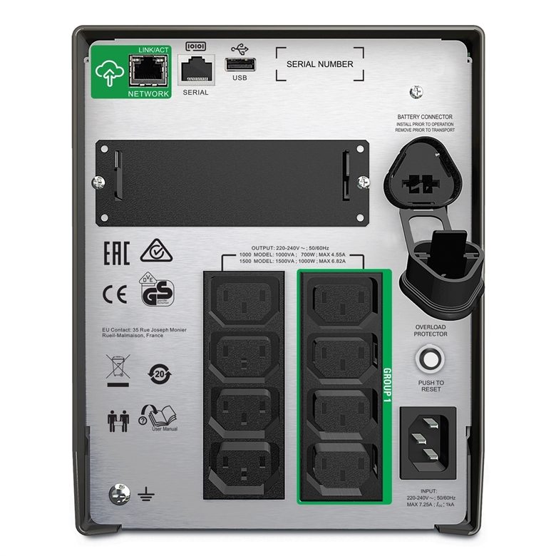 APC Smart-UPS SMT1500IC back view