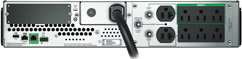 APC SMT2200RM2UC - Back View