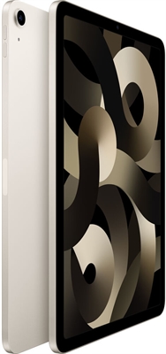 Apple iPad Air M1 Gen 5 - Starlight - Front and Back Isometric View