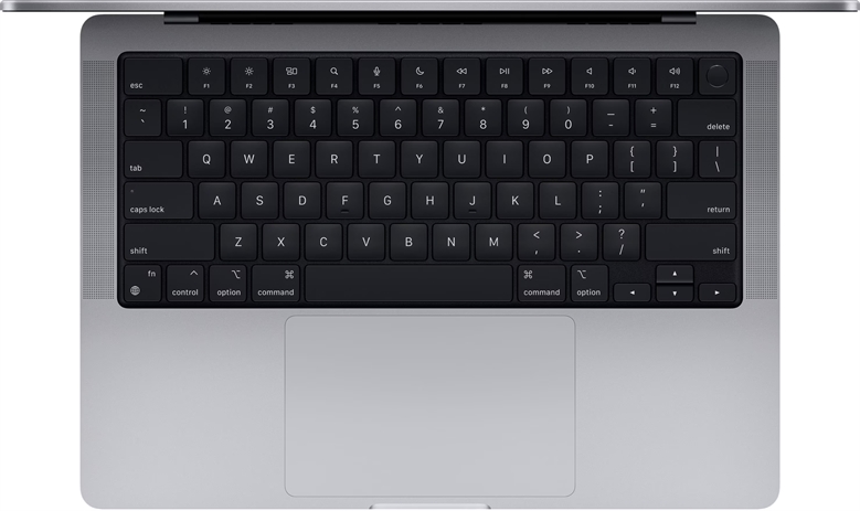 Apple MacBook M1 Pro Spacial Gray 16 Core Keyboard View