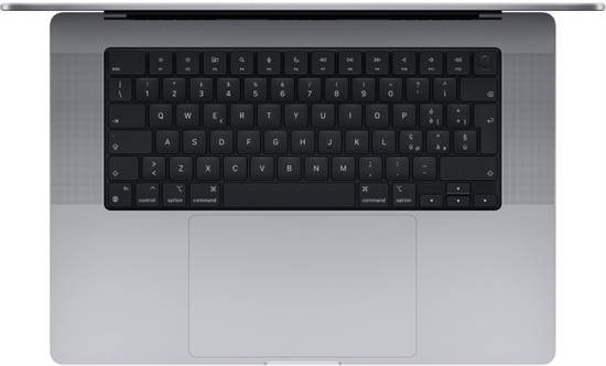 Apple MacBook Pro - M1 Pro - M1 Pro 16-core GPU keyboard view