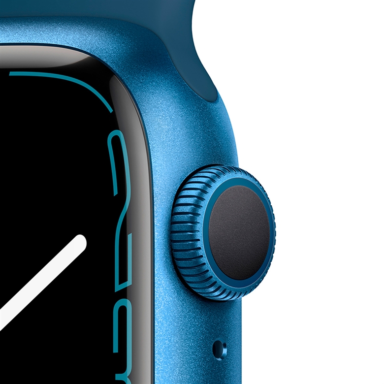 Apple Watch 7 smartwatch Blue Side Close UP