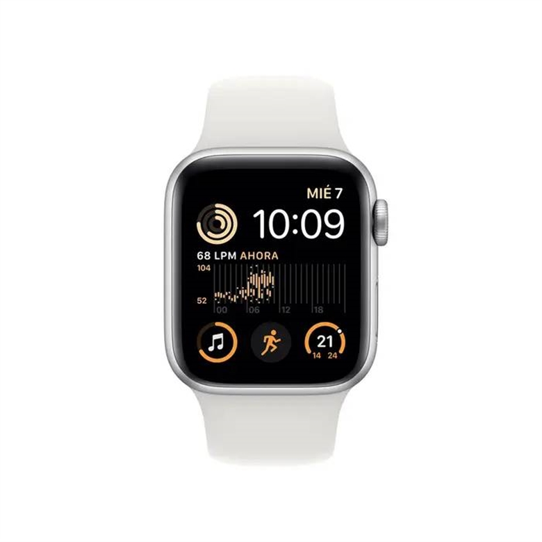 Apple Watch SE 2nd Gen Silver White Front View