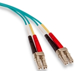 Leviton Economy  - Multimode OM4 Fiber Optic Patch Cord Cable, LC to LC Connectors, 50/125 µm, OFNR Riser Jacket, Aqua, 5m