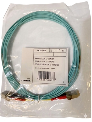 Aqua-OM4 LC to LC Duplex Fiber Optic Patch Cord 5m-General View