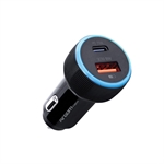 ArgomTech Force C1 - 38W Dual-Port Car Charger, USB-C Power Delivery 20W + USB-A Quick Charge 3.0 18W, Black