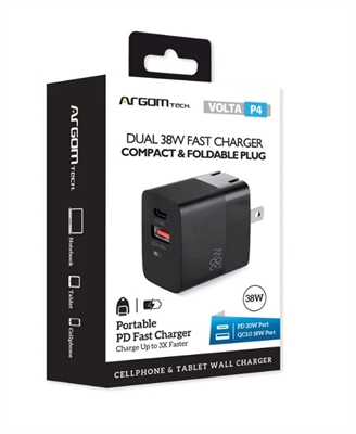ARG-AC-0122BK-Black-Wall Charger-VOLTA P4 Pro PD 38W-Box