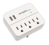 ARG-AC-0266WT-White-Wall Charger-Surge Protector Charging Station 450J 1875W-Angled View