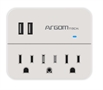 ARG-AC-0266WT-White-Wall Charger-Surge Protector Charging Station 450J 1875W-Front View
