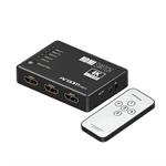 ARGOMTech ARG-AV-5125 - 5-Port HDMI Switch, 4K 60Hz, 5 HDMI Inputs, 1 HDMI Output, 2.5Gbps, 250MHz, Remote Control, Black