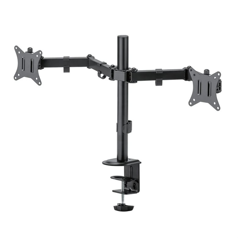 ARG-BR-1603 Soporte de Escritorio de Doble Brazo para Monitores de hasta 32 con Abrazadera-Vista Posterior