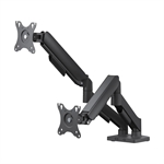 ArgomTech ARG-BR-1615 - Soporte Doble para Monitor, Resorte de Gas, Negro, 17" a 32", Peso Máximo 9Kg por Brazo