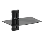 ARGOMTech ARG-BR-8221 - Base de Pared con Repisa de Vidrio Templado, Altura Ajustable, Gestión de Cables Integrada, Capacidad de 8kg, Negro