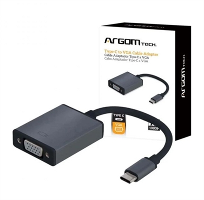 ARG-CB-0043-Negro-Adaptador USB-C a VGA 1080p-Caja-Vista Frontal