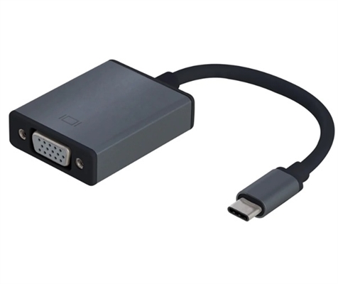 ARG-CB-0043-Negro-Adaptador USB-C a VGA 1080p-Vista Frontal