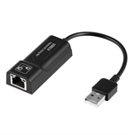 ARGOMTech ARG-CB-0045 - USB 2.0 Male to RJ45 Cable Adapter, 100Mbps, 15cm, Plug & Play, Black